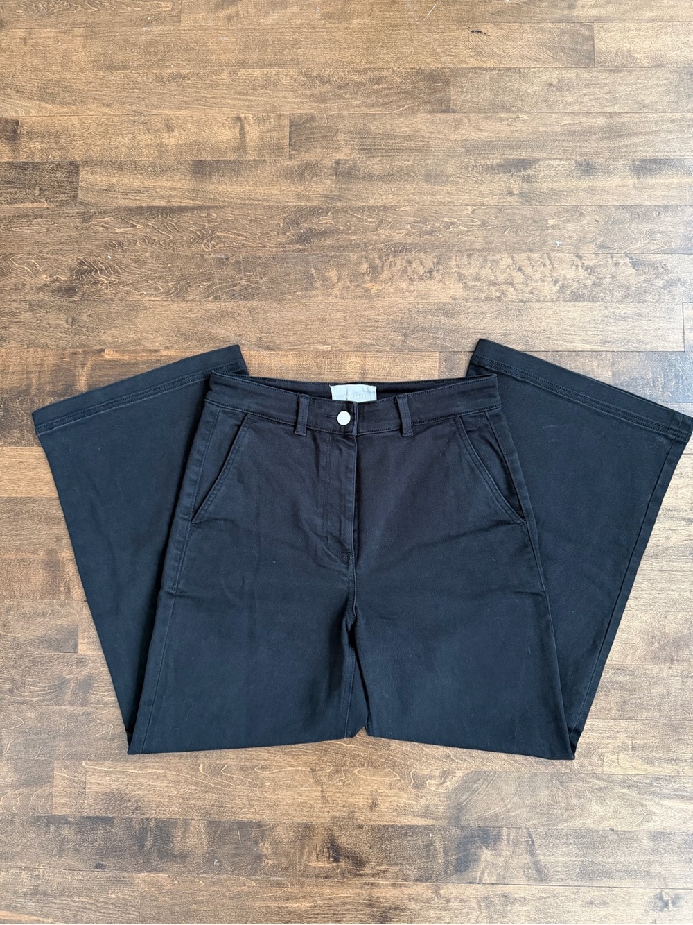 Everlane Black Wide-Leg High-Rise Pants